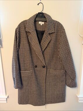 Evereve - Oversized Houndstooth Wool-Blend Coat